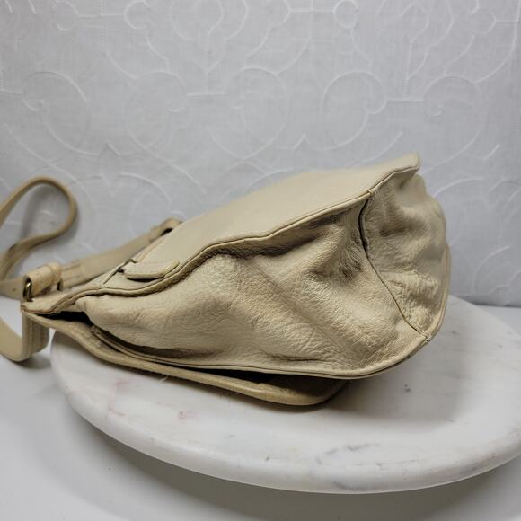 Vintage Fossil Crossbody Bag #75082 Medium Cream Soft Leather Adjustable Strap - Picture 13 of 16